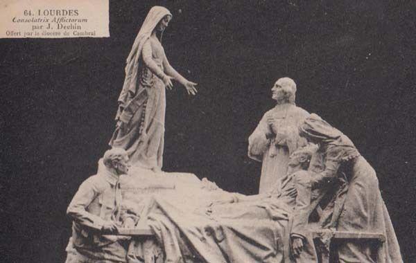 Consolatrix Alfictorum Lourdes France Antique Sculpture Statue Postcard