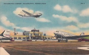 Postcard Airplanes Philadelphia Airport Philadelphia PA