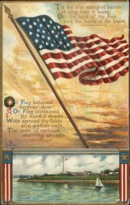 American Flag Poem CHAPMAN c1910 Embossed Postcard