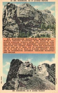 Vintage Postcard 1951 Mt. Rushmore National Memorial Black Hills South Dakota SD