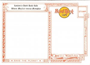 London Hard Rock Cafe Interior View jukebox Guitars POSTCARD