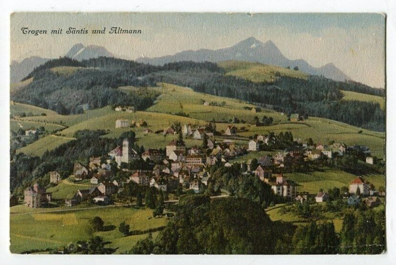 100212 Trogen Switzerland Schweiz mit Santis und Altmann Vintage Postcard