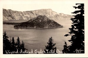 Oregon Crater Lake Wizard Island Real Photo