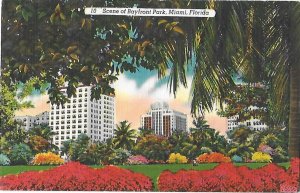 Scene of Bayfront Park Miami Florida Mailed 1951