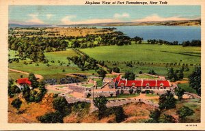 New York Fort Ticonderoga Airplane View Curteich