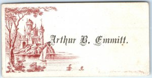 c1880s Engraved Castle Name Calling Trade Card Arthur Emmett Visiting Fort C1