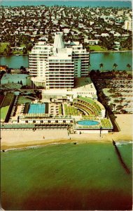 Eden Roc Hotel Cabana Yacht Club Miami Beach FL Florida Aerial View Postcard WOB 