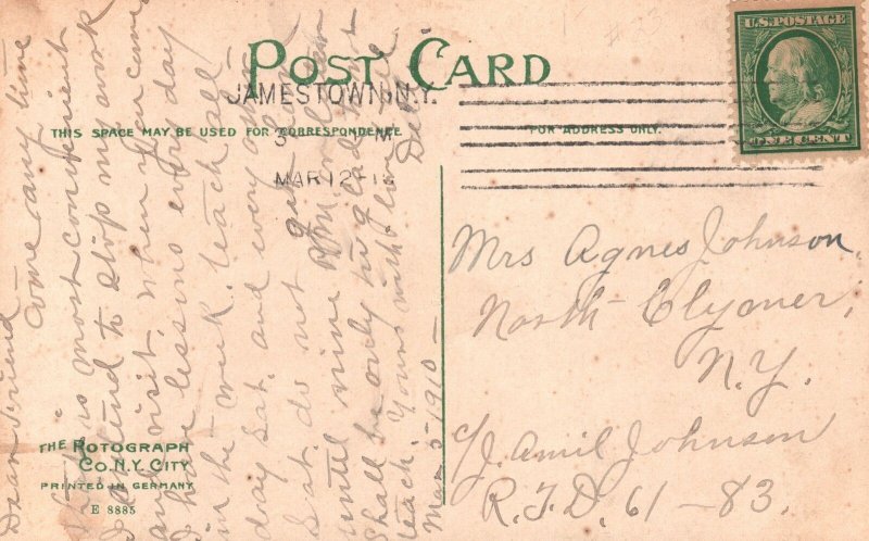 Vintage Postcard 1910's Island Park Salamanca New York The Rotograph Co.
