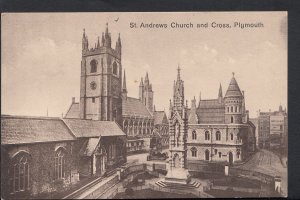 Devon Postcard - St Andrews Church and Cross, Plymouth   RS2257