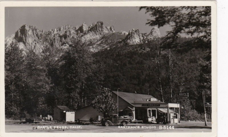 California Castle Crags Joe Ammirati Storte & Gas Station Real Photo 1957 sk3761