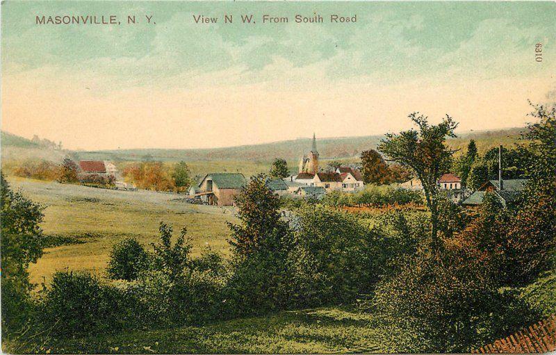 C-1910 MASONVILLE NEW YORK View South Road Pudney PCK SERIES Postcard 3989