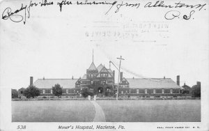 Miner's Hospital, Hazleton, Pennsylvania, Early Postcard, Used in 1906
