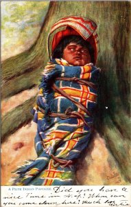 Postcard A Piute Indian Papoose Infant Child Baby