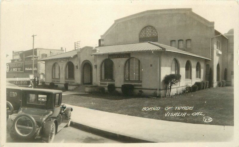 Postcard RPPC 1920s California Fresno Visalia automobiles 23-13176