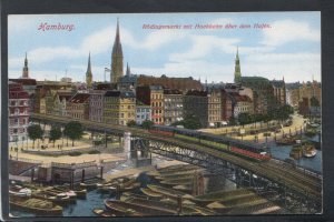 Germany Postcard - Hamburg - Rodingsmarkt Mit Hochbahn Uber Dem Hafen   T10058