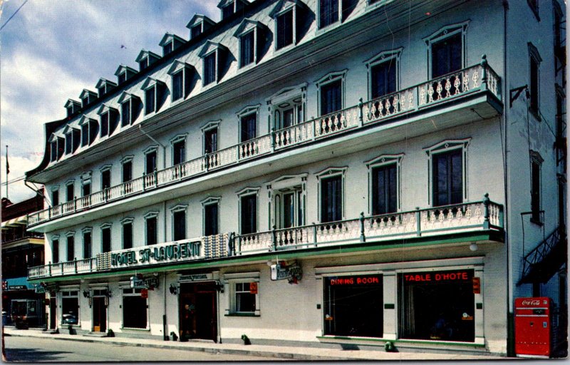 Hotel St Laurent Ste Anne De Beaupre Quebec Restaurant vtg Postcard