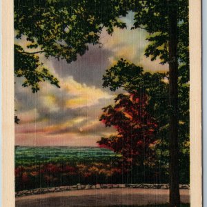 c1940s Louisville, KY Iriquois Park Outlook Point Coufield Shook Linen Card A203