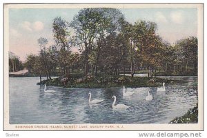 Robinson Crusoe Island, Sunset Lake, Swans, Asbury Park, New Jersey, 1910-1920s