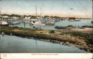 St. Augustine Florida FL Bird's Eye View Along Shore c1910 Vintage Postcard