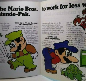 Mario Bros Arcade Flyer Original Fold Out Video Game Artwork Retro 1983