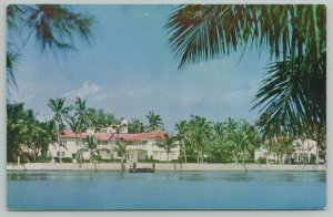 Miami Beach Florida~Beautiful Waterfront Mansion~Standard Chrome Postcard