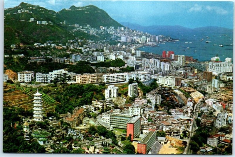 Postcard - View Overlooking The Tiger Balm Garden Towards Victoria City - China