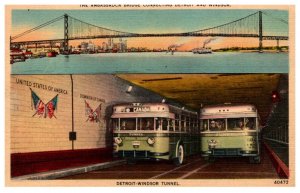 Buses in Detroit Windsor Tunnel, Ambassador Bridge