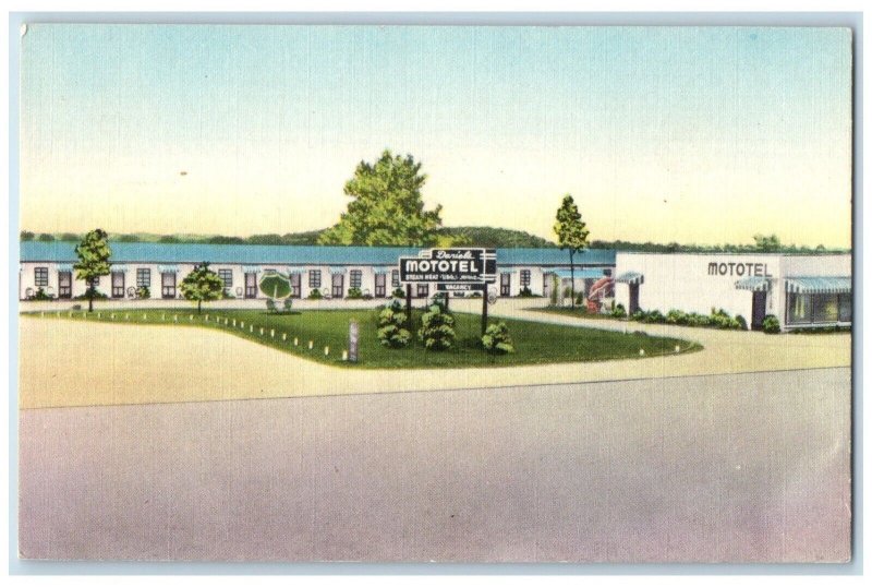 c1940 Daniels Mototel Junction North Exterior View Beaver Dam Kentucky Postcard