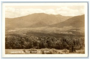 1929 Lafayette Mt. From Sunset Hill House Bethlehem NH RPPC Photo Postcard