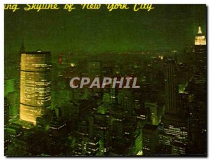 Postcard Ancient Glittering panorama of the New York City Skyline Showing Pan...