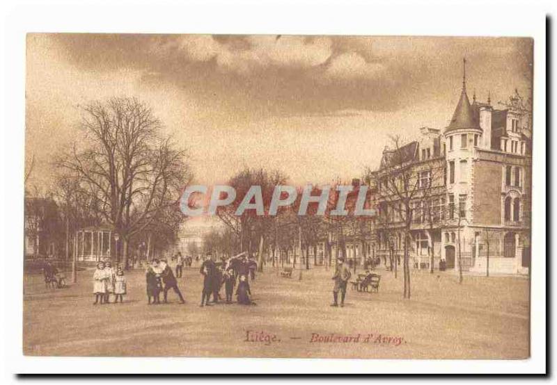 Belgium Belgie Liege Old Postcard Boulevard d & # 39Avroy