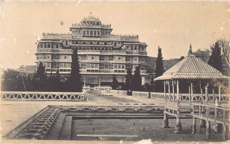 India The City Palace or Indur Mahal Chandra Mahal Palace RPPC vintage postcard