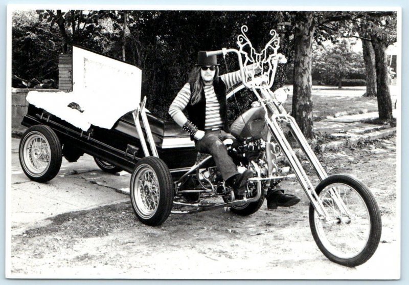 MORTICIAN FROM HELL Motorcycle & Casket 1992 Steve Borge Image 4x6 Postcard