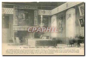 Old Postcard Chateau d'Ancy le Franc Yonne Guard Room