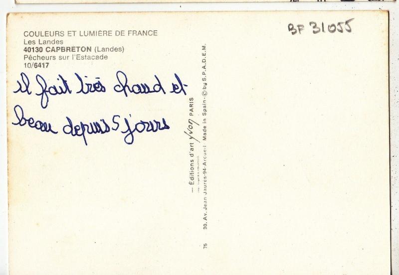 BF31055 capbreton landes pecheurs sur l estacade  france front/back image