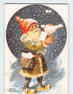 M-124291 God Jul Gott Nytt År with Messenger Bird Snow Art Print