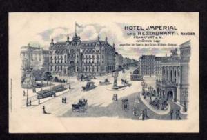 GERMANY Hotel Jmperial Imperial ? Frankfurt Postcard
