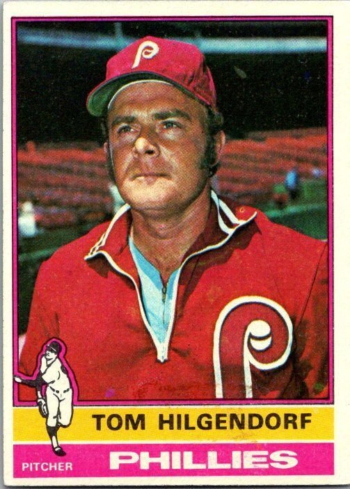 1976 Topps Football Card Tom Hilgendorf Philadelphia Phillies sk13536