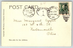 1906  Chillicothe  Ohio  Masonic Temple  Postcard