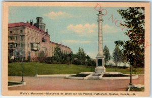c1930s Quebec, Canada Wolfe's Monument Plains Abraham Postcard Photogelatine A23