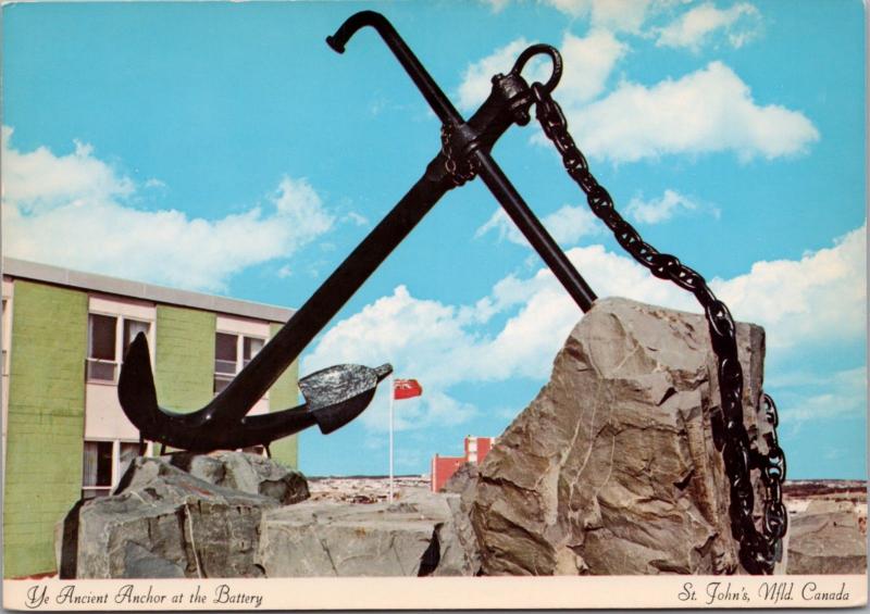 Anchor at The Battery St. John's NFLD Newfoundland NL Vintage Postcard D43