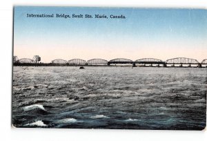 Sault Ste. Marie Ontario Canada Postcard 1907-1915 International Bridge