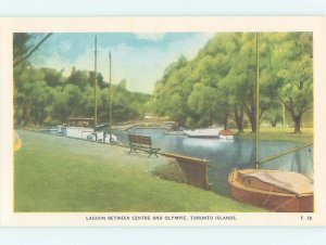 1940's LAGOON BETWEEN CENTER AND OLYMPIC ISLAND Toronto Ontario ON AD3986