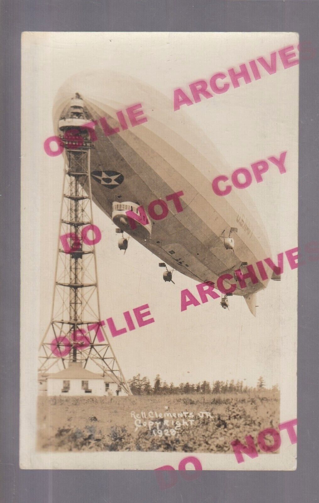 Lakehurst NEW JERSEY RPPC 1928 USS LOS ANGELES Mooring Post US NAVY ...