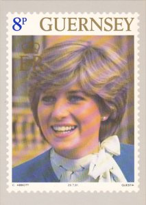 Princess Diana Royal Wedding Guernsey Post Office Stamp Card