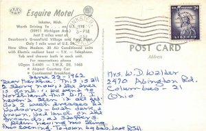 Inkster Michigan 1962 Postcard Esquire Motel