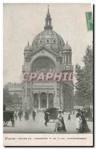 Old Postcard Paris St Augustin Church & Coul Malesherbes