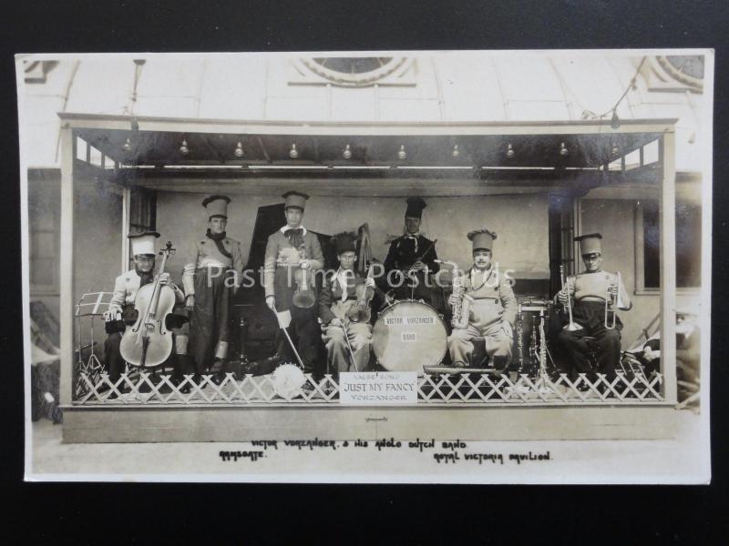 VICTOR VORZANGER BAND at Ramsgate ROYAL VICTORIA PAVILION c1920's RP Postcard