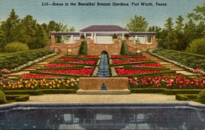 Texas Fort Worth Scene In Botanical Gardens 1962 Curteich