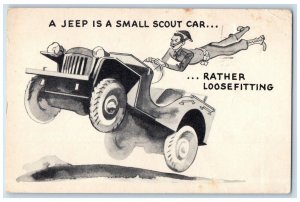 1943 Scout Car Rather Loosefitting Soldier Military Mail Fresno CA Postcard